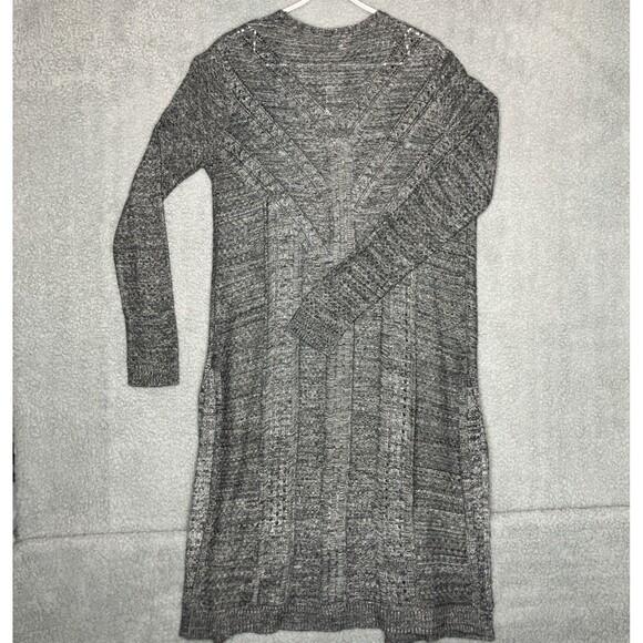 Eyeshadow Women’s Cardigan XL Long Duster Heather Gray Open Knit NWT - Picture 5 of 8